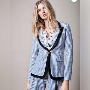 Smythe Blue Seersucker Striped
Taped Peak Lapel Blazer 4